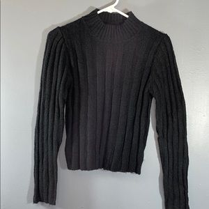 Wild Fable Ribbed Black Mock Neck Sweater MED